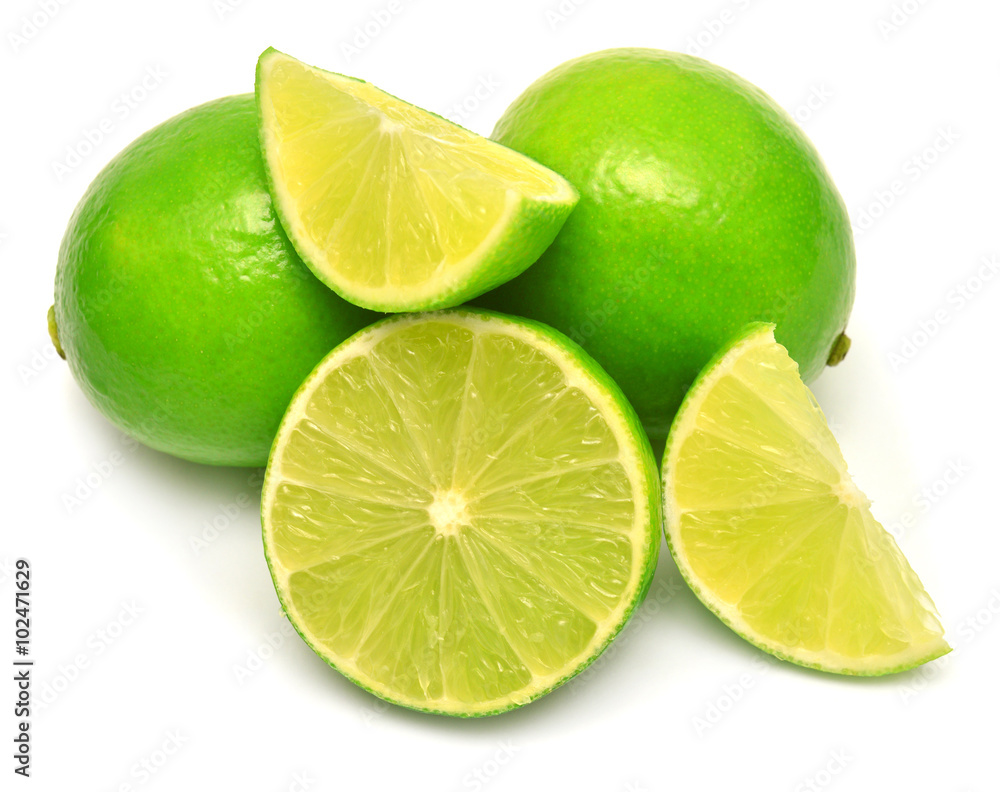 Limes and sliced limes Limes and sliced limes