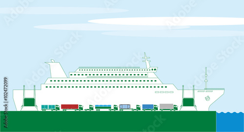 カーフェリーとトラック