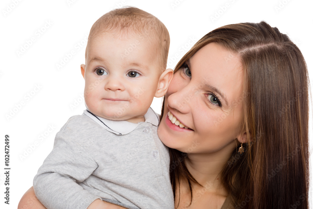 Portrait of a happy mother with her son Portrait of a happy mother with her son