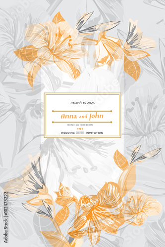 Fototapeta Naklejka Na Ścianę i Meble -  Vector  Flower Bouquets Template Card