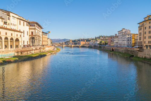Florence cityscape with river Arno