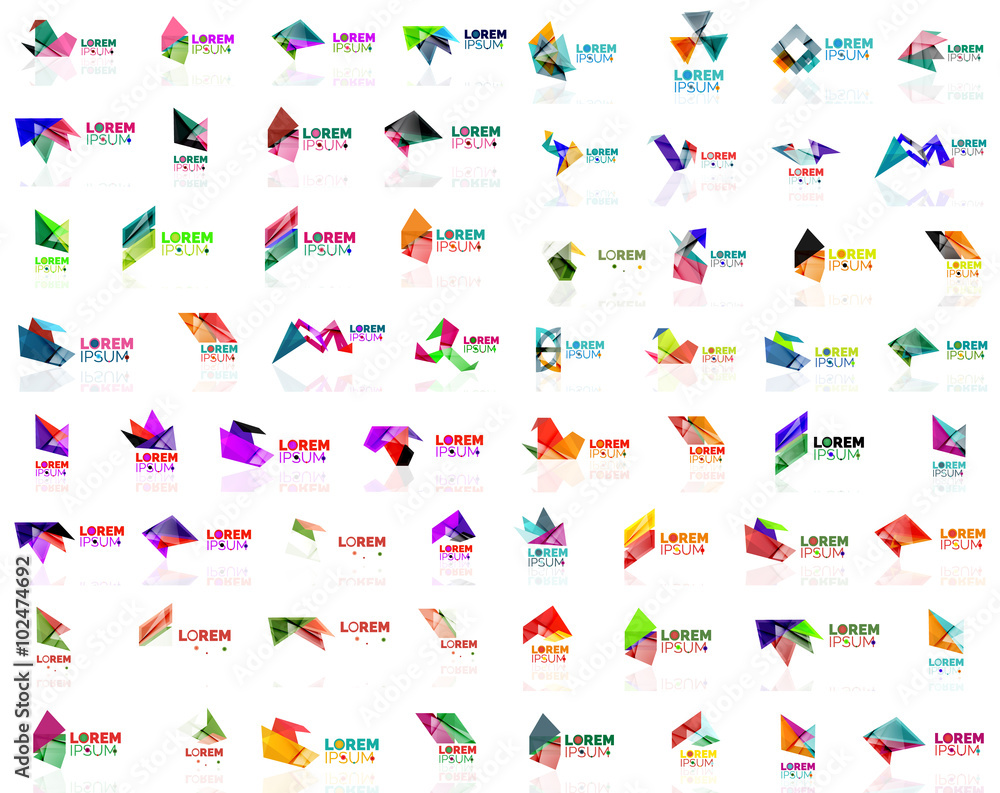 Fototapeta premium Mega set of geometrical abstract logos