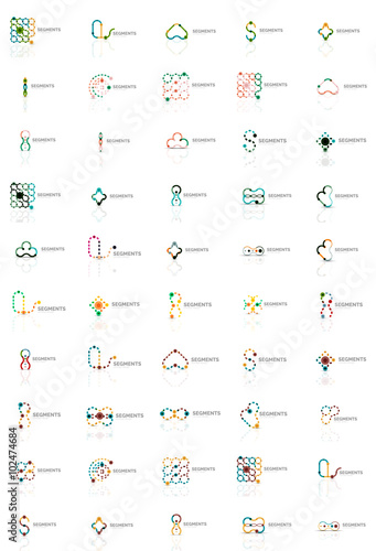 Abstract company logo vector collection. Set of thin line design abstract logotypes. Universal branding concepts