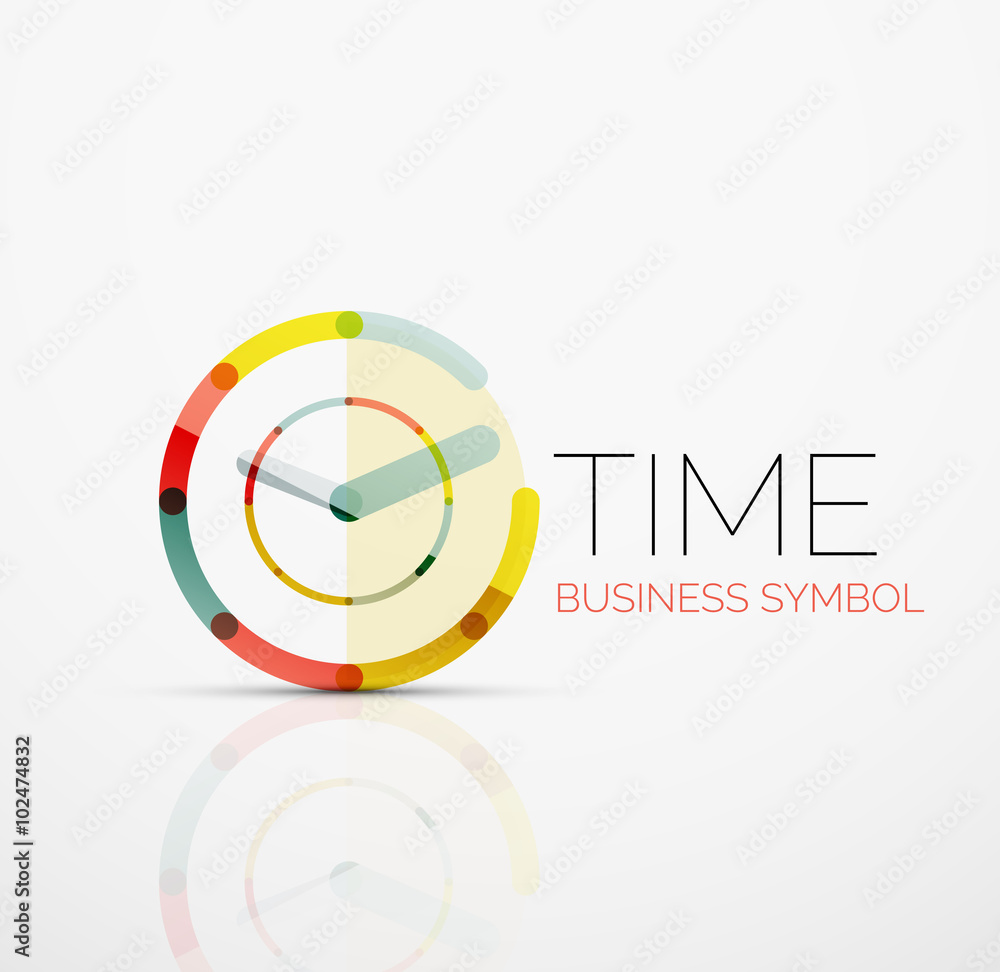 Vector abstract logo idea, time concept or clock business icon. Creative logotype design template Vector abstract logo idea, time concept or clock business icon. Creative logotype design template