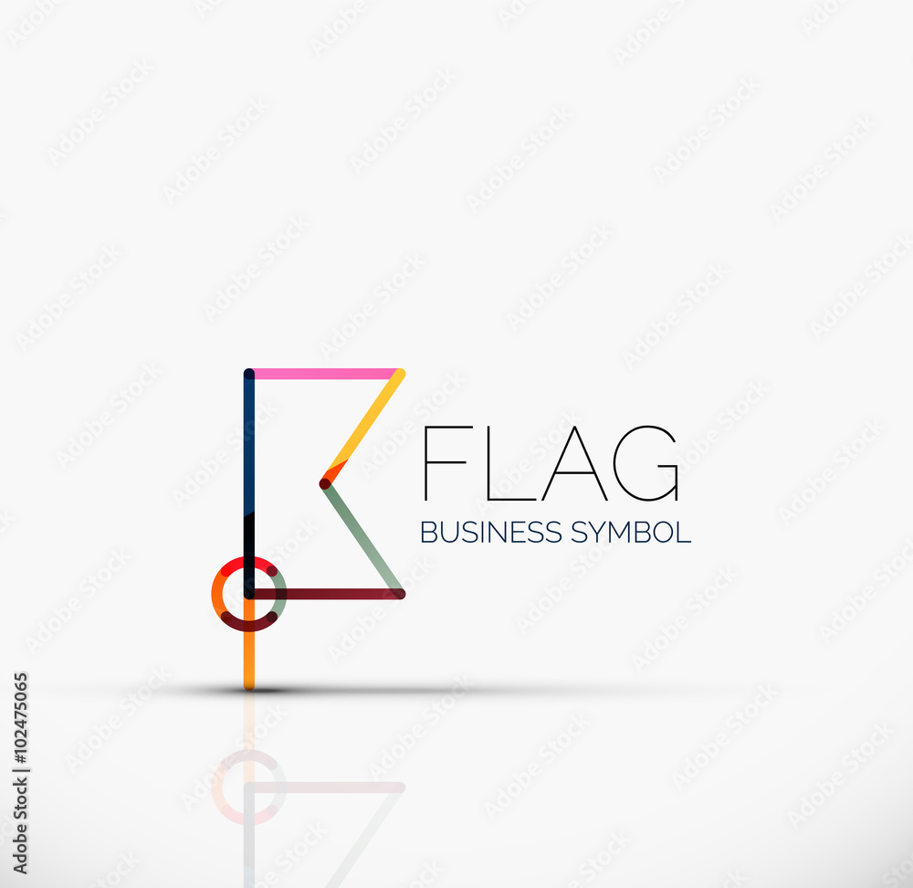 Logo flag, abstract linear geometric business icon Logo flag, abstract linear geometric business icon