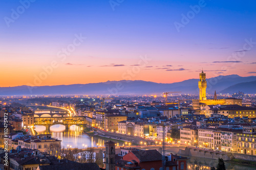 Beautiful sunset over Florence, Itay