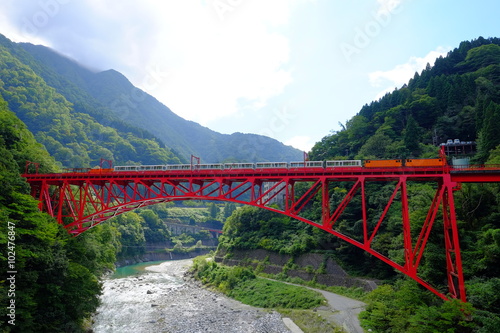 富山県　黒部渓谷　トロッコ列車鉄橋その二