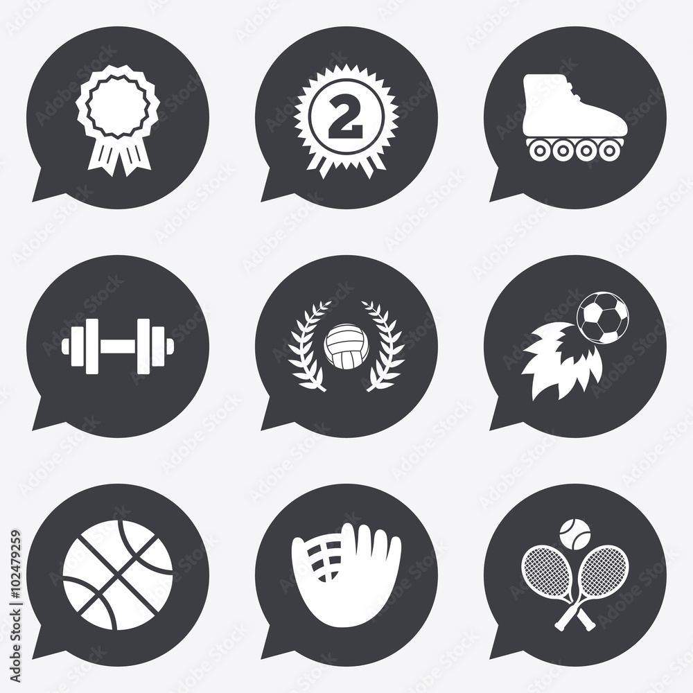 Sport games, fitness icon. Football, volleyball. Sport games, fitness icon. Football, volleyball.