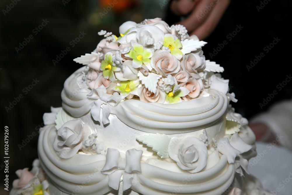 beautiful cake for wedding closeup beautiful cake for wedding closeup