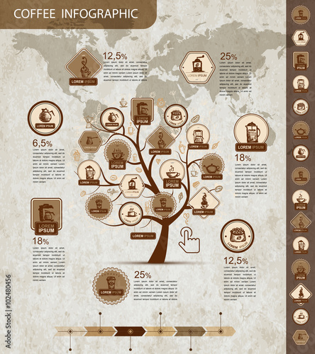 Coffee tree infographic for your design