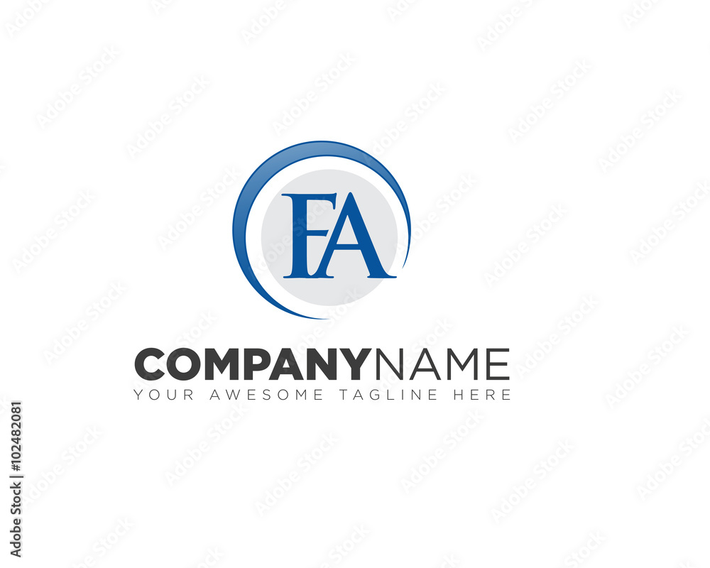 Initial Logo Circle FA Initial Logo Circle FA