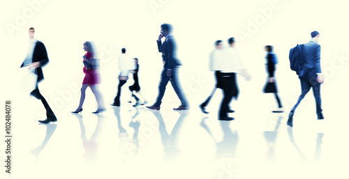 Business People Rush Hour Walking Commuting Concept