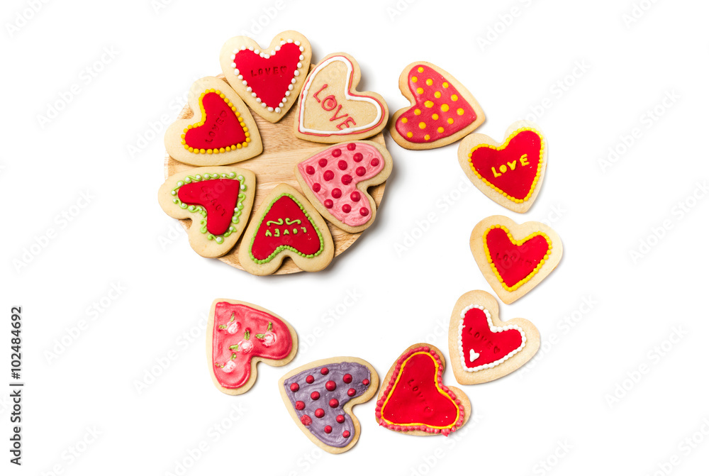 Heart shaped cookies for valentine's day