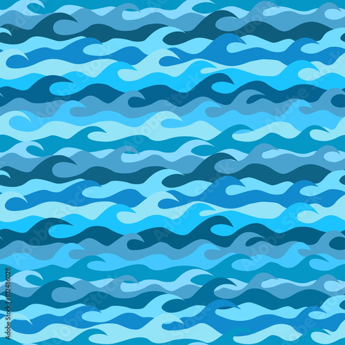 Seamless pattern made from frozen sea waves