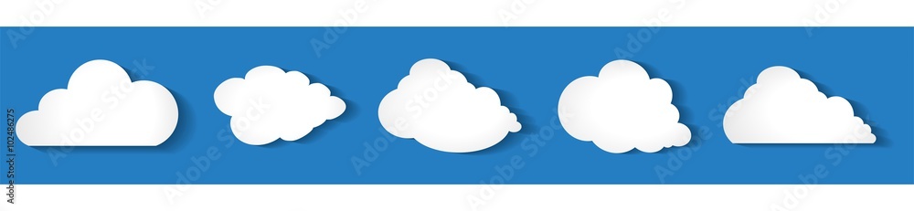 Wolkenhimmel Wolke Wölkchen Band Banner Vektor Wolkenhimmel Wolke Wölkchen Band Banner Vektor