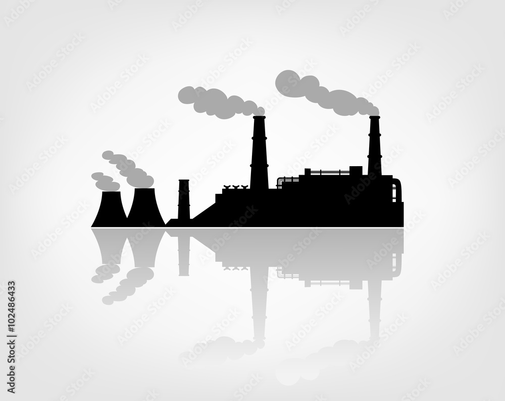 factory silhouette on the white background