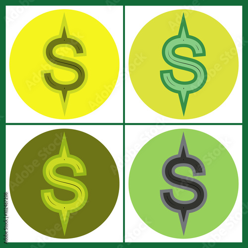 colored icons with dollar symbol