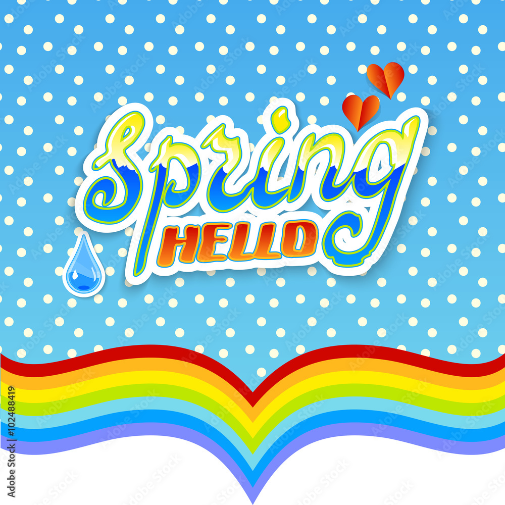 Hello Spring. Hand Lettering 