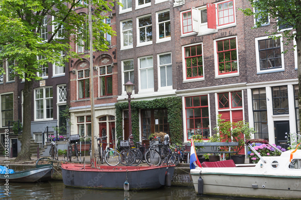Picturesque place in Amsterdam (Netherlands)