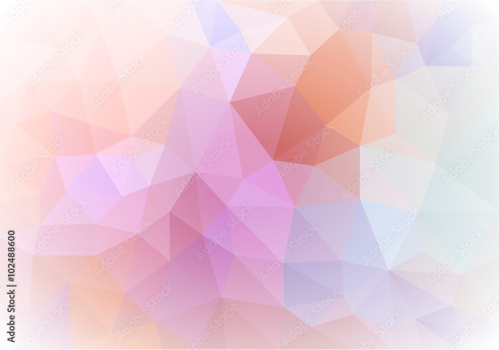 Fototapeta premium abstract vector polygon with white vignetting pink tone