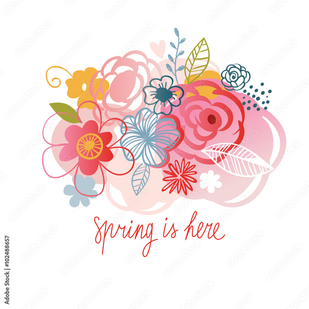 Spring is here, floral illustration