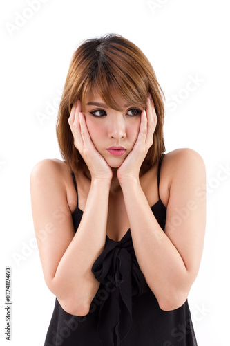 frustrated woman looking away