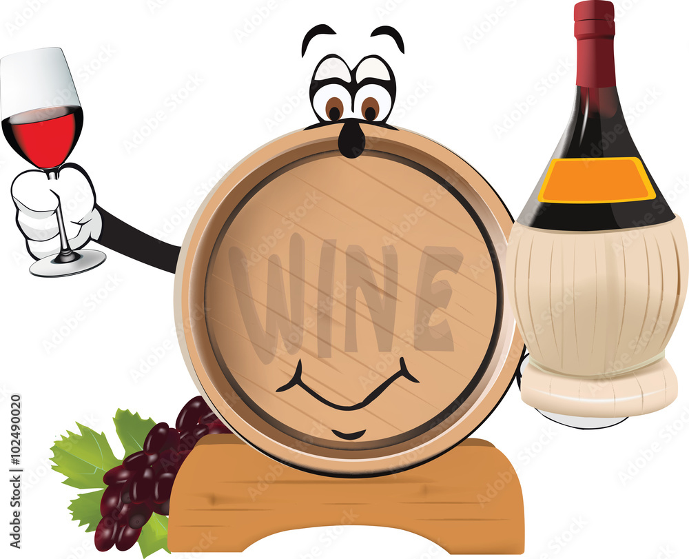 botte di vino simpatico Stock Vector | Adobe Stock