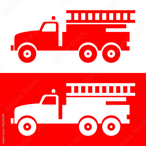 Icono plano camion de bomberos #2