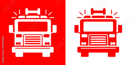 Icono plano camion de bomberos #4