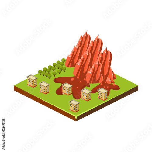 Mudslide. Natural Disaster Icon. Vector Illustration