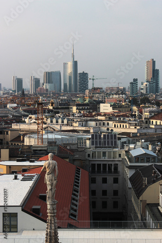 Panoramic view of the city of Milan from height
