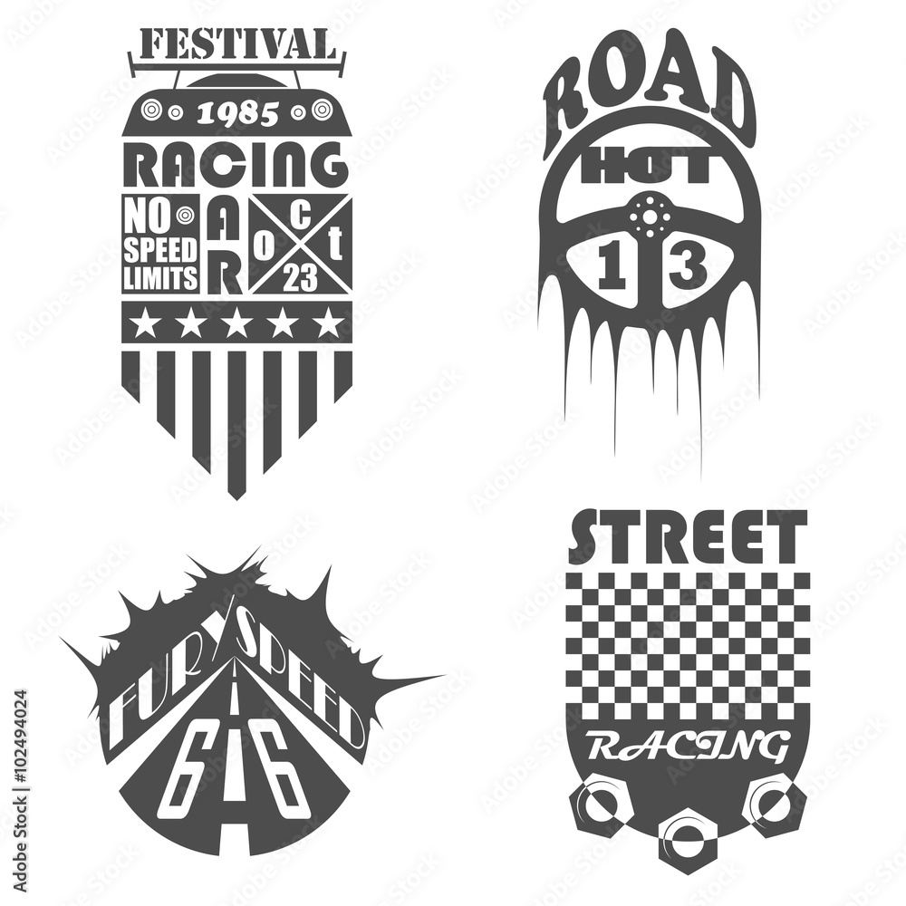 Obraz premium Set of car labels, emblems and design elements