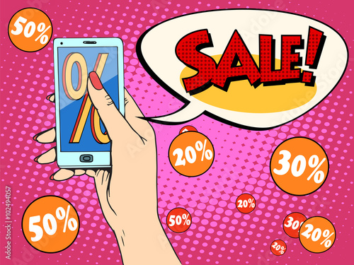 Discount online store smartphone app woman
