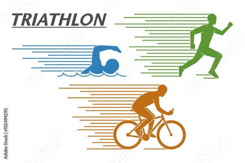 Vector logo triathlon on a white background.
