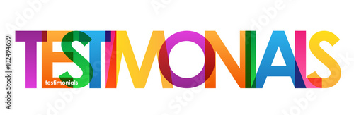 TESTIMONIALS Colourful Vector Letters Icon 