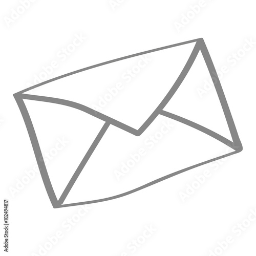 Handgezeichnetes Brief-Icon in grau