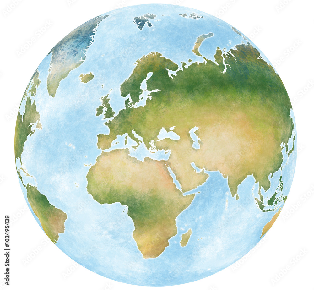 illustrazione mappa mondo e dei continenti del pianeta terra Stock  Illustration