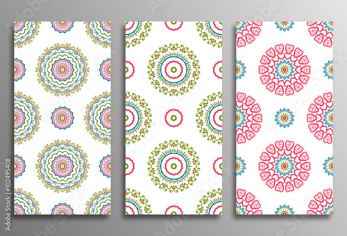 Set vintage universal different seamless eastern patterns