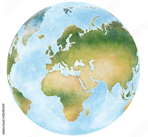 illustrazione mappa mondo e dei continenti del pianeta terra