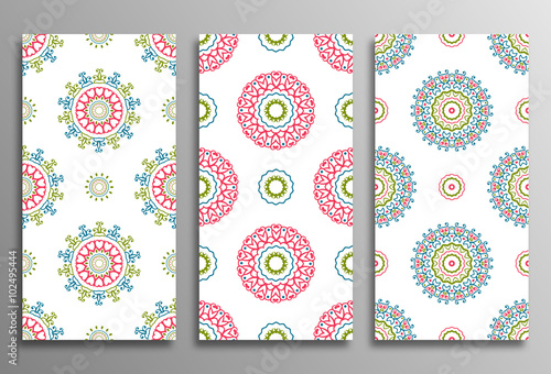 Set vintage universal different seamless eastern patterns