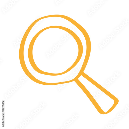 Handgezeichnetes Suchen-Icon in orange