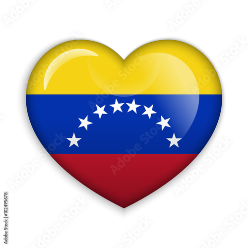 Free Download  Love Venezuela.  Flag Heart Glossy Button - GFXLoad