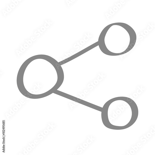 Handgezeichnetes Teilen-Icon in grau