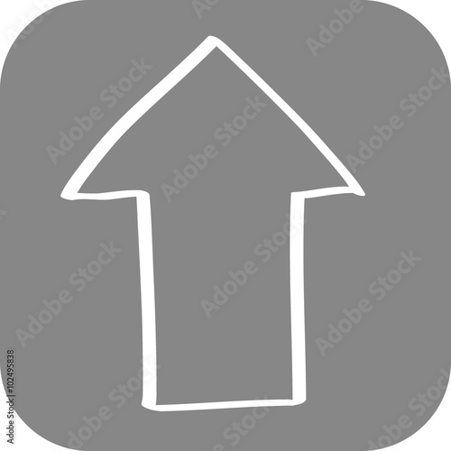 Hangezeichnetes Upload-Icon mit grauem Hintergrund