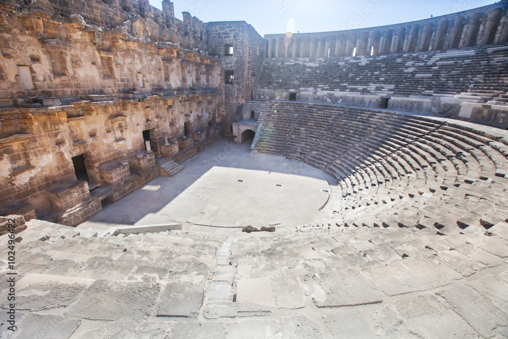 Roman amphitheater of Aspendos, Belkiz, Antalya, Turkey