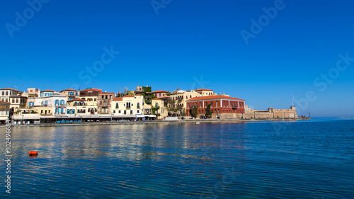 the old town of Chania in Greece, on the coast