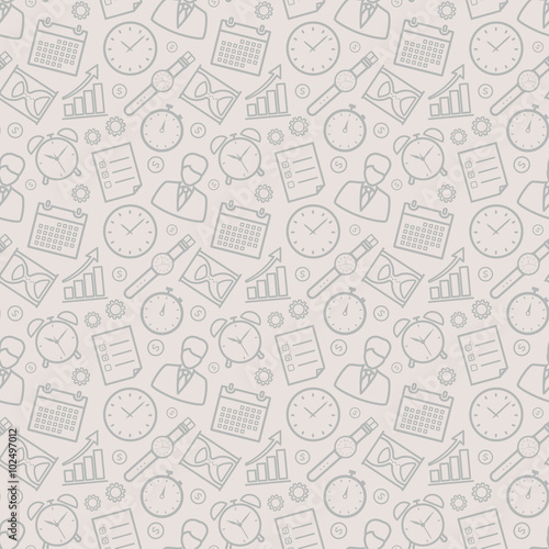 Time management seamless pattern.