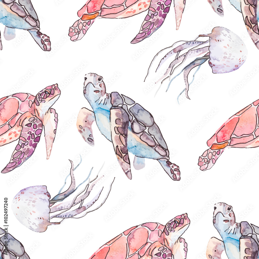 Underwater Sea Turtle Family Print Pattern Boxing Gloves
