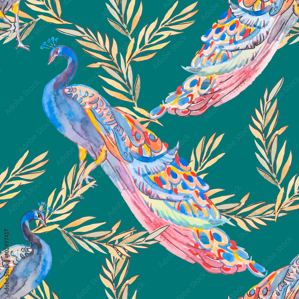 Beautiful peacock pattern. . Peacocks and plants. Beautiful peacock pattern. . Peacocks and plants.