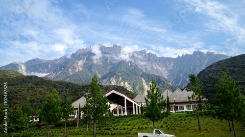 Timelapse of moving cloud over Mountain Kinabalu in Sabah Borneo, Malaysia.